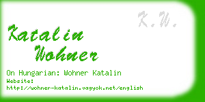katalin wohner business card